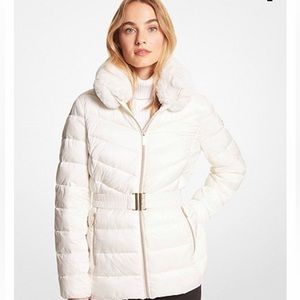 Faux Fur Trim Quilted Nylon Packable Puffer Jacket 🤍